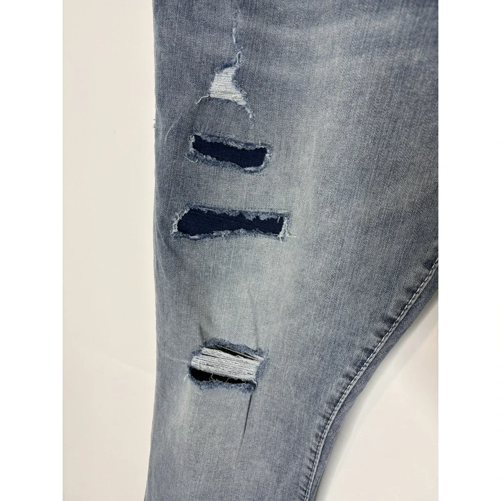 True Religion Ricky Relaxed Straight Mens 46x34 Light Vintage Wash Double Flap